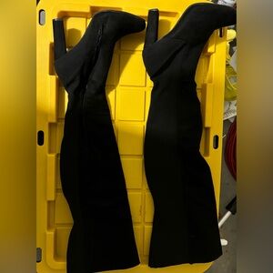 Black Suede Knee Highs